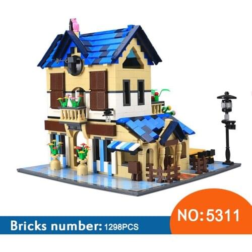 Wange 5311 1298PCS Architecture series Rural villa girl friends Building Blocks set Classic MOC house Toys for Children Gifts