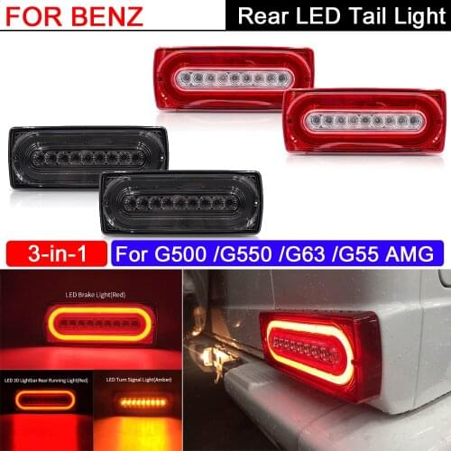 2Pcs LED Rear Tail Lamp With Brake Stop Light Turn Signal Light Running Lights For Benz G-CLASS W463 G550 G500 G63 G55 AMG 90-18
