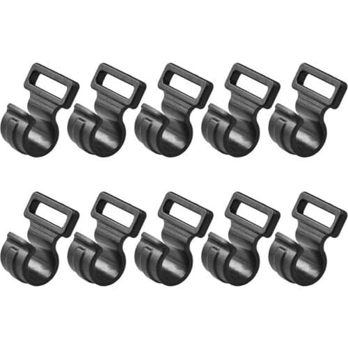 10Pcs/Set Tent Hooks Camping Caravan Awning Tent Plastic Inner C Clips Tent Attach Hook Wind Rope Clamp Tent Clip Windproof Tool