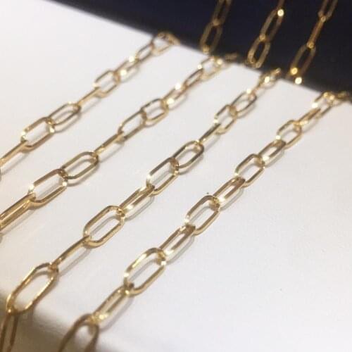 MADALENA SARARA AU750 Pure 18k Yellow O Shape Style Chain Women Necklace 18"20"