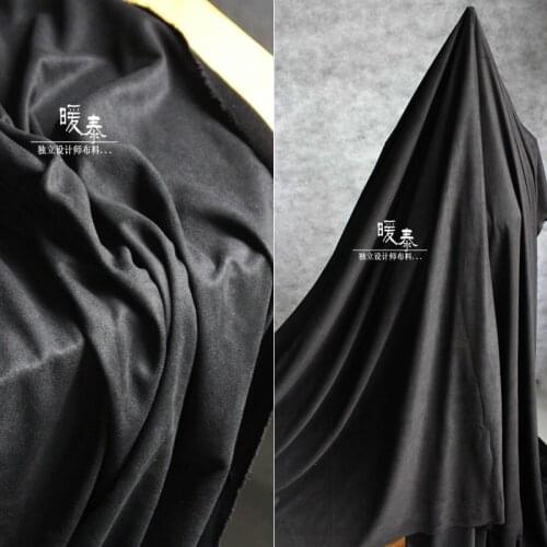 Frosted Suede Fabric Black Faux Suede Fleece Chicken Fleece DIY Autumn Winter Coat Jacket Clothes Designer Fabric 0.25mm