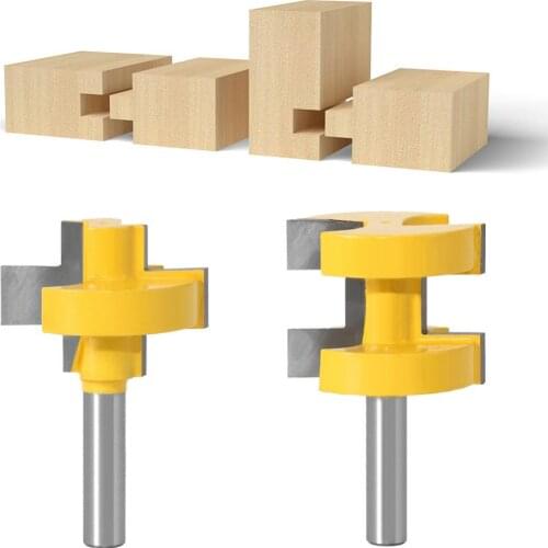 2pc 8mm Shank Mini Tongue & Groove Router Bit Set Line knife Woodworking cutter Tenon Cutter for Woodworking Tools