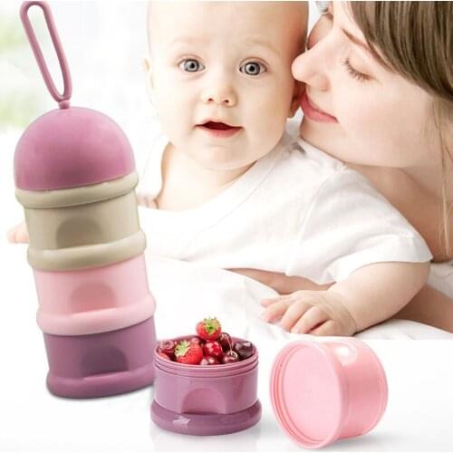 3 Layer Portable Baby Food Feeding Storage Boxs Safety Essential Cereal Cartoon Powder Toddle Formula Milk Container Kids Infant