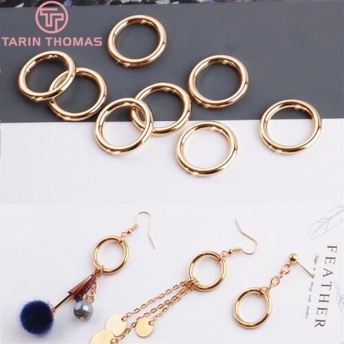 10PCS 20MM 25MM Champagne Gold Color Plated Brass Closed Jump Rings for Jewelry Making Finding Accessories