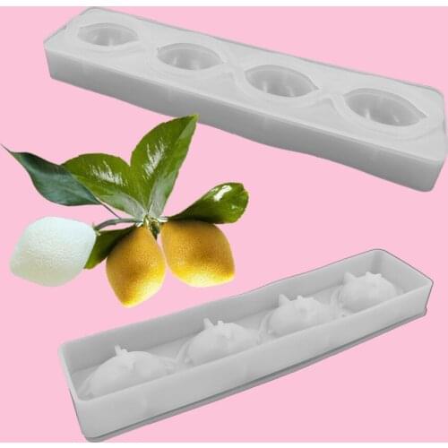 4 Cavities Lemon Silicone Mold Cake Decoration Accessories Baking Dessert Cake Decorating Tools Silicon Moulds