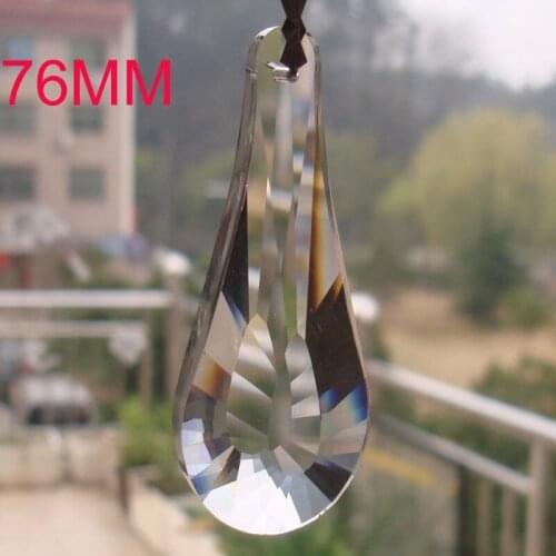 40pcs/lot 76mm Fine crystal lighting accessories suncatcher crystal prisms glass trimming pendant
