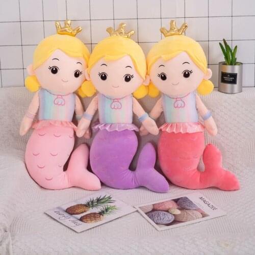 Anime Mermaid Cartoon Figure Plush Doll PP Cotton Stuffed Animals Kids Toys 70CM