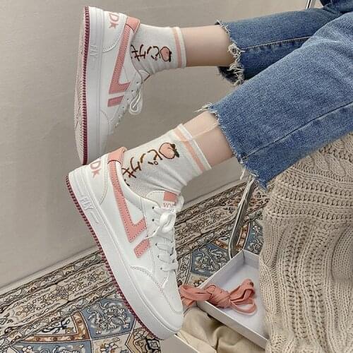 White Shoes Women 'S Vintage Skateboard Shoes Women 'S Ins Trendy Street Shooting Casual Women 'S Shoes