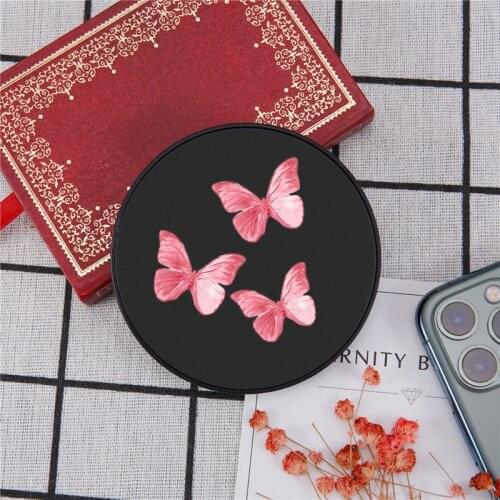 Pink Butterfly Wireless Charger for Iphone Wireless Charger Portable Charger Pad for Iphone for Samsung for Huawei for xiaomi