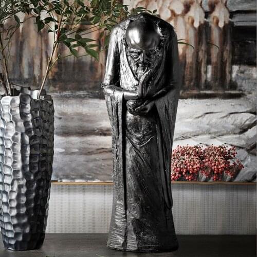 Large Size 73cm New Chinese Zen Like Bodhidharma Statue Decor Home Living Room Hotel Club House Character Handicraft Sculpture