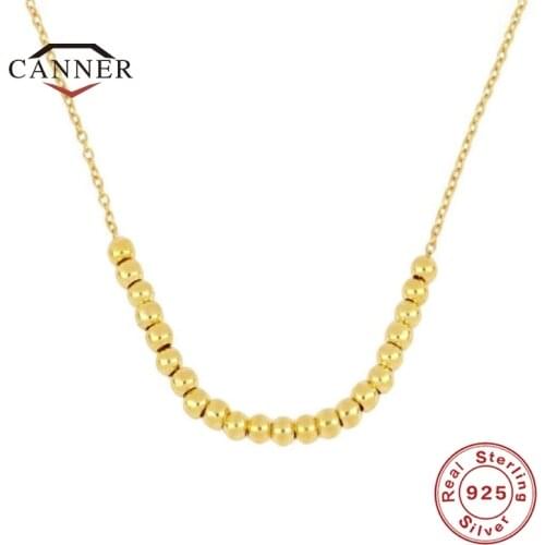 CANNER925 Sterling Silver Fashion European and American Small Ball Necklace for Women Choker Necklaces Fine Jewelry Collares