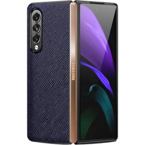 OMEVE Genuine Leather Case for Samsung Galaxy Z Fold3 5G Back Cover Case