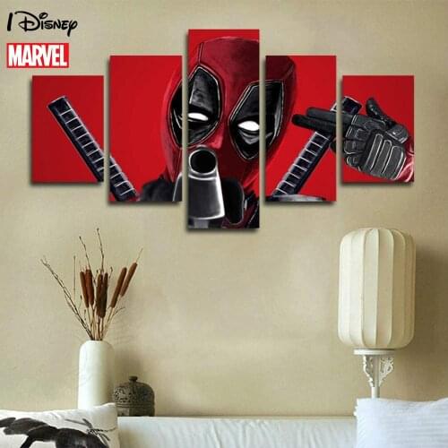 Disney Marvel Anime Avengers Funny Deadpool Poster Painting Canvas Print On Wall Art Picture For Kids Living Room Home Decor