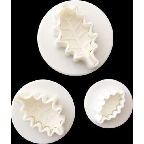DIY Baking Cake Mold 3 PCs Christmas Leaf Sugar Cake Printing Die Cutting Spring Biscuit Mold