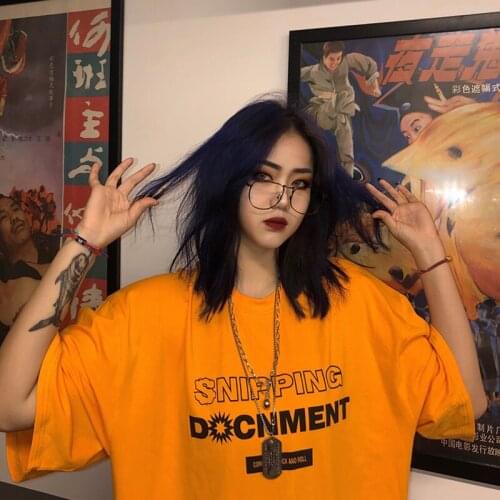 Women tshirt hip hop tees Harajuku oversized vintage clothes tops tees casual o-neck aesthetic print dropshipping punk clothing