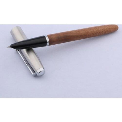 JINHAO 51-A new METAL WOODEN accessories F NIB Trim gift Fountain Pen