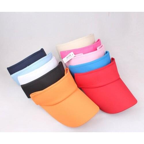 Unisex Empty Top Visor Cap Women Sunscreen Hats Man Cotton Snapback Cap Adjustable For Running Tennis Golf All-match Hat Neutral