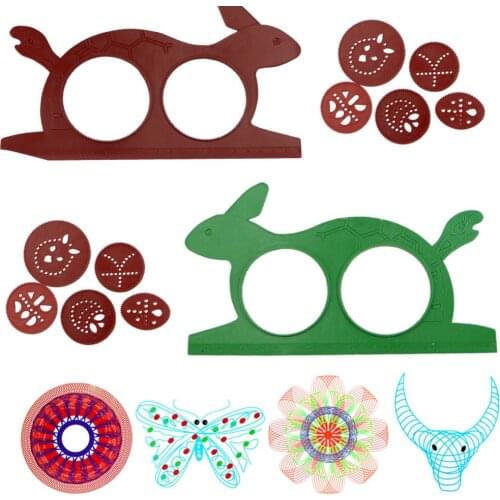 Creative Spirograph Magic Turtle Rabbit Sketchpad Drawing Board Educational Kids Drawing Toys Kids Learning Education