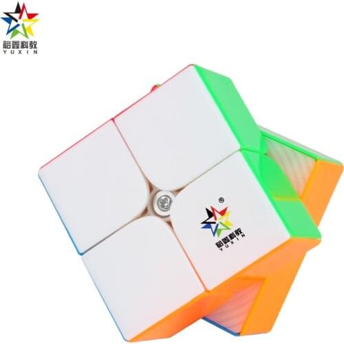 Original Yuxin Little Magic 2x2 v2 M Magic magnetic Cubing Speed Professional cubo magico Puzzle Toys For Children Kids Gift