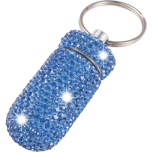 Mini Medicine Storage Box Organizer Pill Earring Automobile Accessories Storage Bottle Shiny Auto Tool With Key Ring