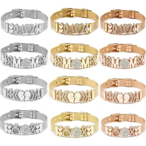 High-Quality Hot Sales Charms Mesh Men Bracelets Bangles For Women Couple Stainless Steel Heart To Heart Beads Bracelets Gifts