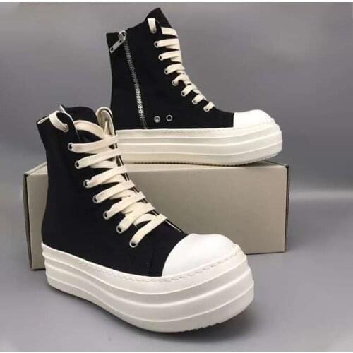 Mens Canvas Boots Thick Sole Male Ankle Boots Fashion Men Platform Shoes 31#41/10d50