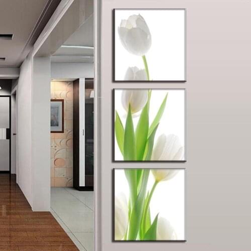 New Trilogy Tulips Posters Decorative Painting Wall Art Canvas Painting Prints 3D Flower Wall Picture for Living Room Decor