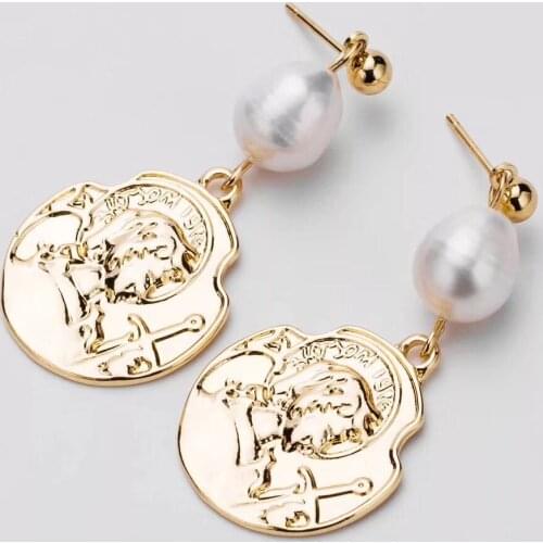 Pre-order 2018 new, fashion gold drop earrings, factory wholesale new arrival, real goldplated fresh pearl dropped earrings