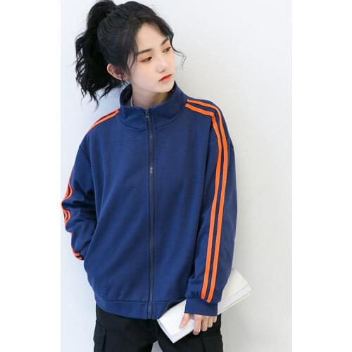 2021 autumn new coat womens spring and autumn Korean loose jacket student Blue Baseball suit thin sportswear