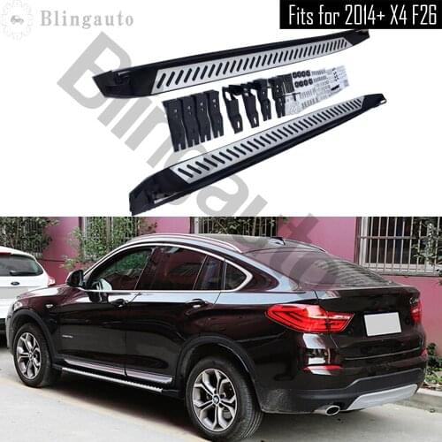 Fits for B.MW X4 F26 2014-2018 2Pcs left right Aluminium running board side step nerf bar car pedal protect stairs