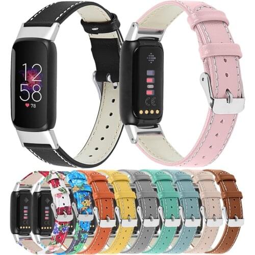 Essidi Geniue Leather Band Loop For Fitbit Luxe Women Men Watch Bracelet Wrist Strap For Fitbit Luxe Replacement