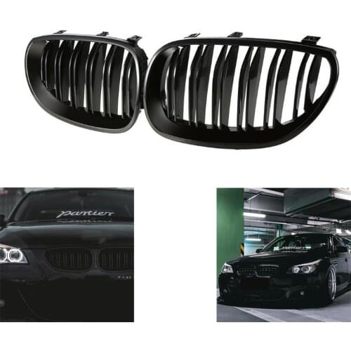 Black Front Kidney Sport Grilles Hood Grill For BMW E60 E61 2003 2004 2005 2006 2007 2008 2009 M5 525i 528i 528xi 530i