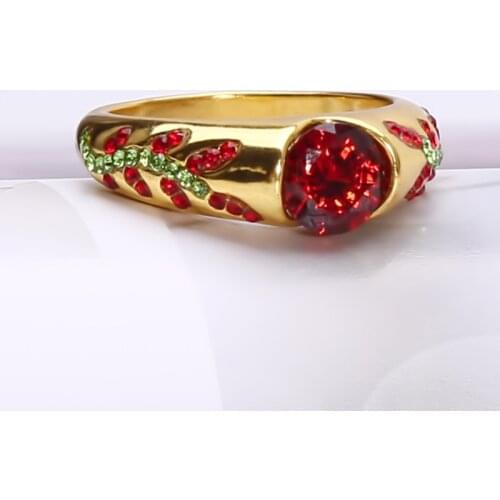 Luxury Retro Wedding Rings For Women Engagement Jewellry Women' Ring Female Gold Color Ring With Stone Fashion Jewelry