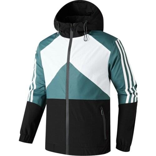 Gym Men Sports Jacket Breathable Running Elastic Tight Hooded Patchwork Loose Hiking Jaquetas Male Jogging Clothes Mens Jacket