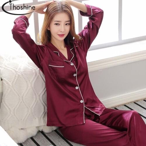 Женские атласные пижамы Thoshine China At AliExpress