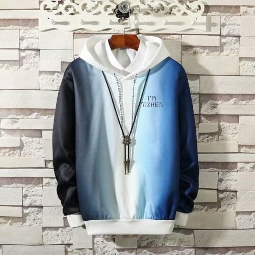 2020 Fashion Mens Hoodies Korean Style Streetwear Gradient Hooded Sweatshirts Male Casual Trend Men Clothing Jogger Hoodie Men
