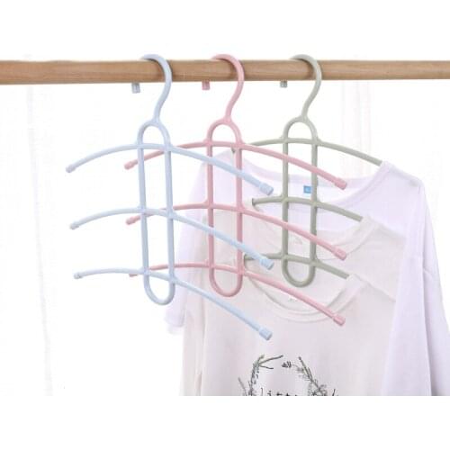 1/5pcs Three-layer Non-slip Hanger Multifunctional Fishbone Shaped Plastic Drying Hanger Clothes Support Clothes Hanger