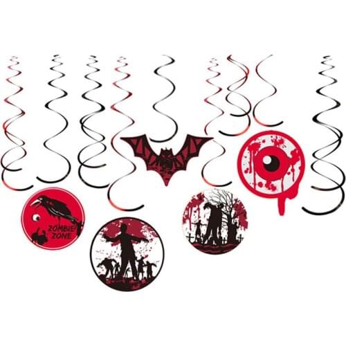 Halloween Party Decoration Scarlet Crow Bat Horror Spiral Ornaments Ghost Festival Party Supplies