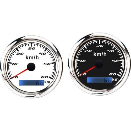 Universal Speedometer 12V/24V Odometer 85mm 60Km/H LCD Hourmeter Tachometer Backlight for Marine Car Motorcycle