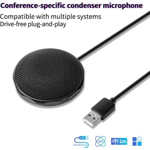 USB Portable Omni-Directional Condenser Microphone Mic for Meeting Live Singing