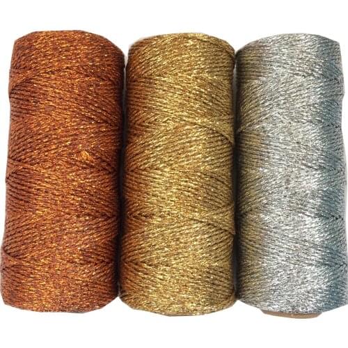 1pc Gold/Silver/copper Shiny Packaging Rope Twine, 12ply(110yard/Spool) Kids Birthday Party Decorated Bakers Twine by EMS