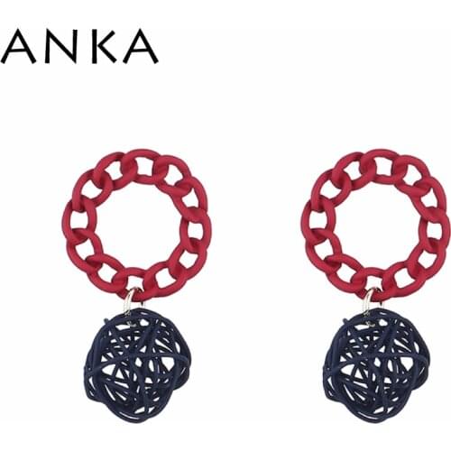 ANKA Ball Drop Earrings With Spray Painting For Women Gift #142228