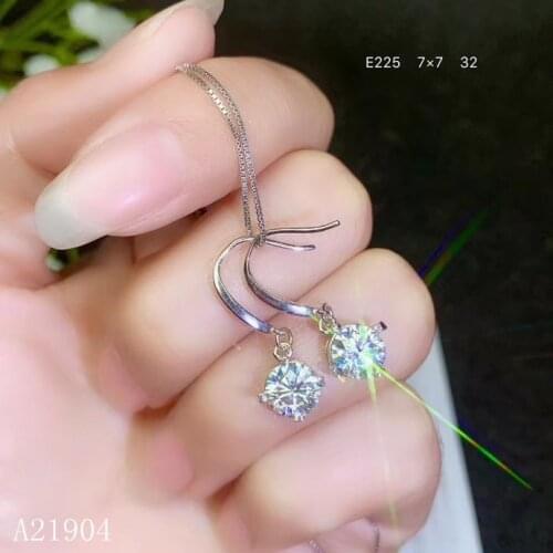 KJJEAXCMY boutique jewelry 925 sterling silver inlaid Mossan diamond gemstone female earrings support detection