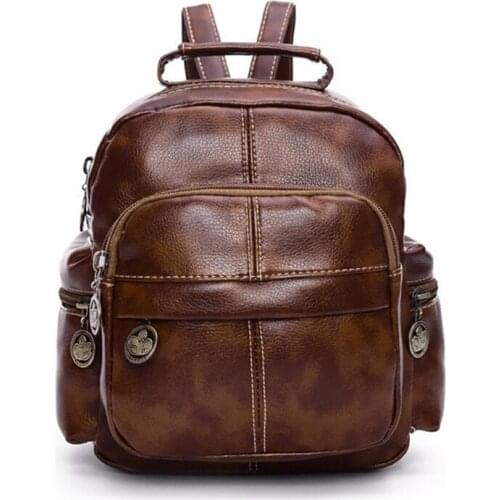 Women Backpack Solid Korean Bags Small Backpack Leather PU Leather Mochila Escolar School Bags For Teenagers Girls Backpacks