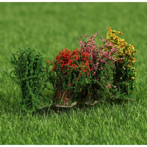 1/12 Dollhouse Miniature Multicolor Flower Bush Green Plant Flower Model Toy Doll House Garden Decoration