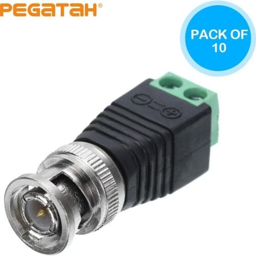 10PCS BNC Connectors for AHD Camera CVI Camera TVI Camera CCTV Camera Coaxial/Cat5/Cat6 Cables for security system