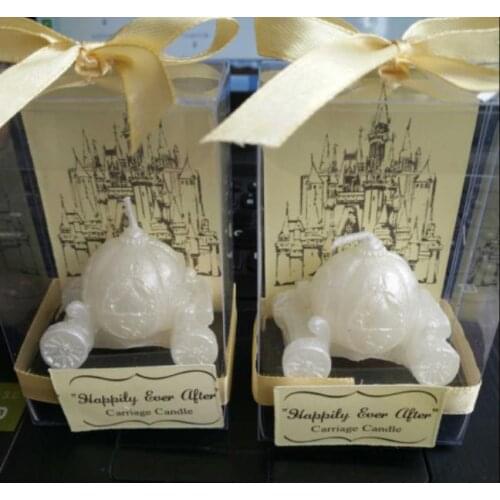 100pcs Wedding Favors Gifts for Guests - Happily Ever After Carriage Candle Favor Baby Shower Party Favor SN1238