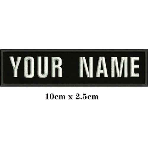 10X2.5cm Embroidery Custom Name Text Patch Stripes badge Iron On Or Sew On Or Velcro Backing Patches For Backpack Hat BS-05A