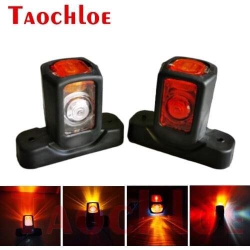 2Pcs Red White Amber LED Trailer Tractor Clearance Lights Side Marker Position Light Truck Rear Lamp 12V 24V Tail Lights