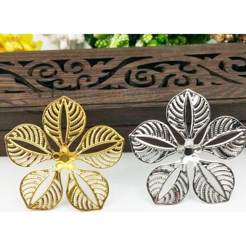 20pcs43mm Filigree flower Wraps Metal Charms For Embellishment Scrapbook DIY Jewelry Metal Craft Wraps